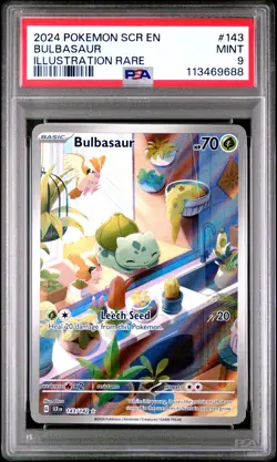 2024 POKEMON SCR EN-STELLAR CROWN ILLUSTRATION RARE #143 BULBASAUR PSA 9 - Image 1