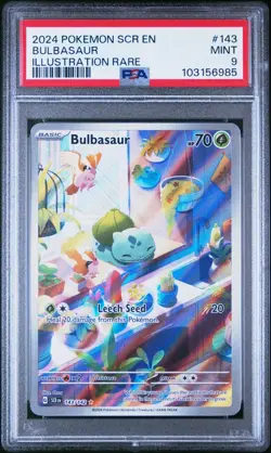 2024 POKEMON SCR EN-STELLAR CROWN ILLUSTRATION RARE #143 BULBASAUR PSA 9 - Image 1