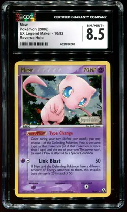CGC 8.5 Mew Reverse Holo Rare EX Legend Maker 2006 Pokemon Card #10 - Image 1