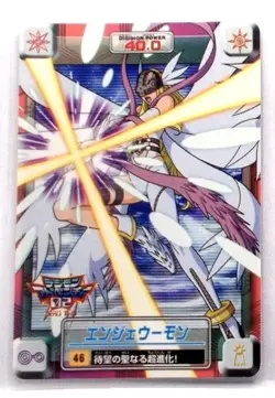 #46 ANGEWOMON Digimon Adventure 02 Glossy Vending Card Bandai 2000 NM - Image 1