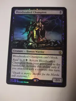 MTG Bloodsoaked Champion FOIL Khans Of Tarkir Promo 2014 Date on Card - Image 1