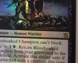 MTG Bloodsoaked Champion FOIL Khans Of Tarkir Promo 2014 Date on Card - Image 2