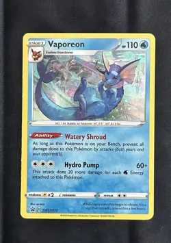 2020 Vaporeon COSMOS HOLO Black Star Promo card SWSH072 Pokemon SWSH NM/LP - Image 1