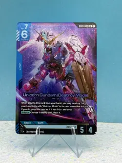 Gundam Card Game Newtype Rising Unicorn Gundam (Destroy Mode) GD01-002 LR - Image 1