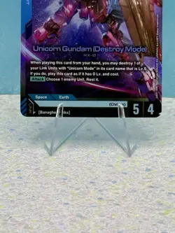 Gundam Card Game Newtype Rising Unicorn Gundam (Destroy Mode) GD01-002 LR - Image 3