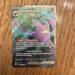 Team Rocket’s Crobat Ex Full Art 217/182 Destined Rivals Pokemon Card - Image 1