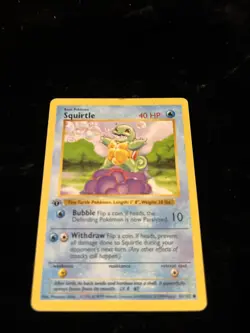 1999 Pokemon TCG Squirtle Base Set 63/102 Shadowless Common Card - Image 2