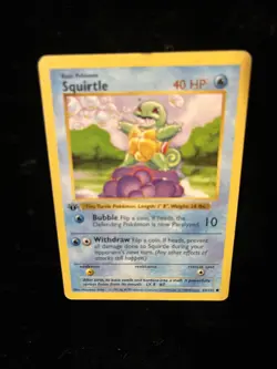 1999 Pokemon TCG Squirtle Base Set 63/102 Shadowless Common Card - Image 3