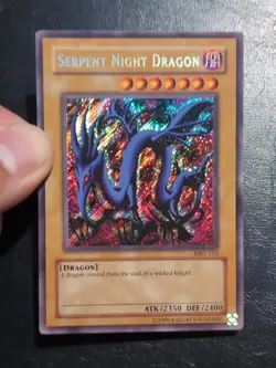 Yu-Gi-Oh! SECRET RARE CARD SERPENT NIGHT DRAGON MRL-103 1996 VINTAGE PRINT LP - Image 3