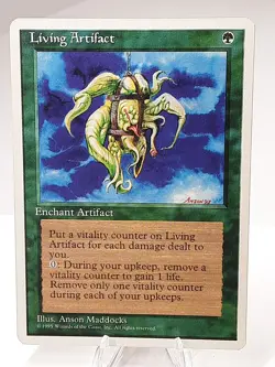 MTG - 4th Edition - Living Artifact - Rare - Lightly Played - Image 1