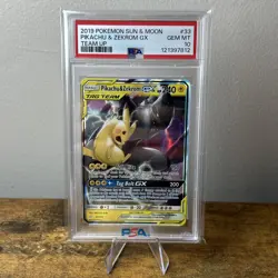 Pokemon 2019 Pikachu & Zekrom GX 33/181 Full Art Team Up GEM MINT PSA 10 - Image 1
