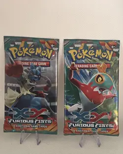 Pokemon XY Furious Fists Booster Pack Lot Of 2 FACTORY SEALD! Lucario, Hawlucha - Image 1