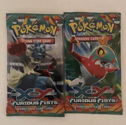 Pokemon XY Furious Fists Booster Pack Lot Of 2 FACTORY SEALD! Lucario, Hawlucha - Image 3