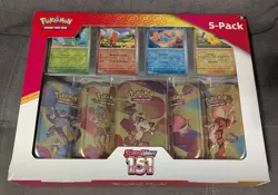 Pokemon TCG Scarlet & Violet 151 5-Pack of Mini Tins and 4 Promos Costco Bundle - Image 1