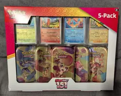 Pokemon TCG Scarlet & Violet 151 5-Pack of Mini Tins and 4 Promos Costco Bundle - Image 5