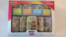 Pokemon TCG Scarlet & Violet 151 5-Pack of Mini Tins and 4 Promos Costco Bundle - Image 1