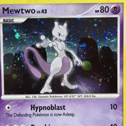 Pokemon Mewtwo SWIRL 42 11/146 Holo Rare 2008 Diamond & Pearl Legends Awakened - Image 2