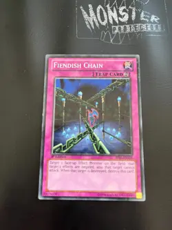 YUGIOH FIENDISH CHAIN STARFOIL RARE BP01-EN105 1ST EDITION - Image 1