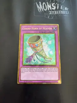 YUGIOH GRAND HORN OF HEAVEN GOLD SECRET RARE PGL3-EN040 1ST EDITION - Image 1
