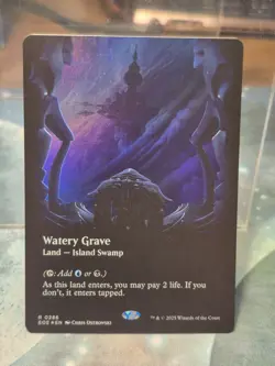 R 286 Watery Grave Land FOIL BORDERLESS VIEWPORT Edge of Eternities MTG Card EOE - Image 1