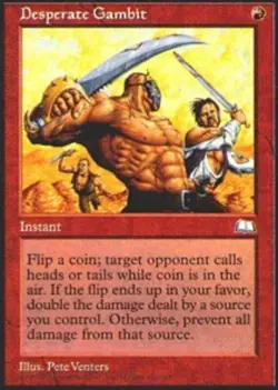 Moderate Play, English MTG Regular Desperate Gambit Weatherlight Magic the Gathe - Image 1
