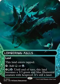 NM Borderless Lumbering Falls, MTG, Edge of Eternities, Magic the Gathering, 24 - Image 1