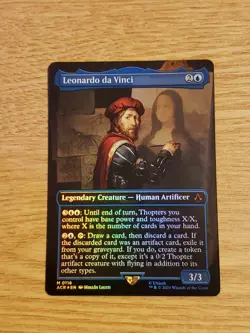 Leonardo da Vinci NM Foil Borderless Assassin's Creed MTG - Image 1