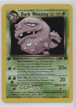 Dark Weezing Holo 1st Ed. Pokemon Team Rocket #14 2000 0u95 - Image 1