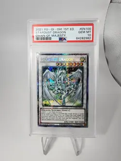 Yugioh x1 PSA 10 Stardust Dragon DAMA-EN100 Starlight Rare 1st Ed (GEM MINT) - Image 1