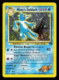 Misty's Golduck 12/132 Holo Rare Gym Challenge Pokemon Card - Image 1