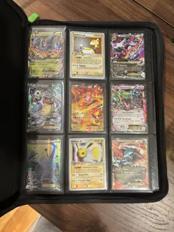 Vintage Pokemon Card Binder Lot Of 18 Cards, Full Art, Holos, Mega, Ex, and Gx - Image 1