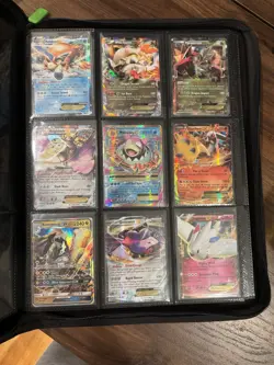 Vintage Pokemon Card Binder Lot Of 18 Cards, Full Art, Holos, Mega, Ex, and Gx - Image 2
