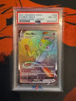2021 Pokemon SWSH FA/Mew Vmax #268 Fusion Strike PSA 8 NM/MT - Image 1