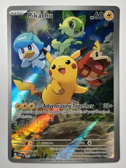 Pikachu SVP 27 Paldea Evolved Black Star Promo Card Pokemon - Image 1