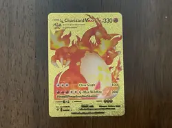 a red charizard vmax gold foil pokemon card - Image 1