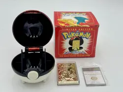 Pokemon Vintage 1999 23K Gold Plated Card Burger King CHARIZARD w/ Ball and COA - Image 1