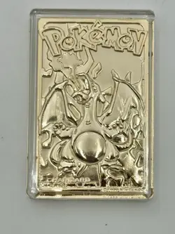 Pokemon Vintage 1999 23K Gold Plated Card Burger King CHARIZARD w/ Ball and COA - Image 2