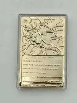 Pokemon Vintage 1999 23K Gold Plated Card Burger King CHARIZARD w/ Ball and COA - Image 3