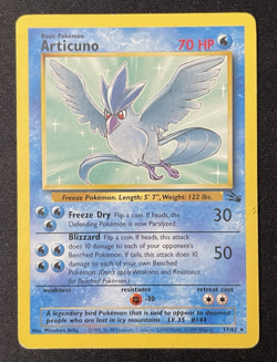 Articuno 17/62 Fossil 1999 LP Vintage Pokemon Card non-holo - Image 1