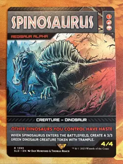 MTG Borderless Spinosaurus - Regisaur Alpha Secret Lair: X Jurassic World!! - Image 1