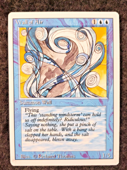 Wall of Air Magic the Gathering [Revised] Near Mint Never Played MTG ..(DS3D1K5) - Image 1