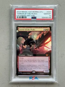 PSA 10 ~ Terror of the Peaks #337 FOIL Extended MTG Outlaws Thunder Junction OTJ - Image 1