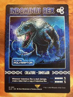 MTG Borderless Indominus Rex - Polyraptor Secret Lair: X Jurassic World!! - Image 1