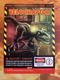 MTG Borderless Velociraptor - Rampaging Ferocidon SLD X Jurassic World!! - Image 1