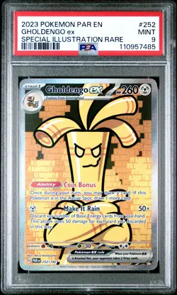 2023 POKEMON PAR EN-PARADOX RIFT SPECIAL ILLUSTRATION RARE GHOLDENGO EX PSA 9 - Image 1