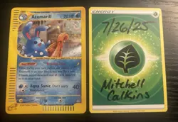 Pokemon TCG Azumarill Aquapolis Set Holo Foil #H4/H32 NM w/ Swirl - Image 2