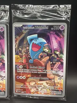 2 Pokemon TCG Destined Rivals Team Rockets Wobbuffet Black Star Promo 203 Sealed - Image 3