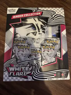 Pokemon Scarlet & Violet White Flare Binder Collection Set Box Is Bent Still New - Image 1
