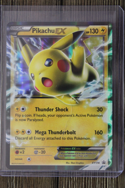 Pokemon TCG Pikachu EX XY174 XY Holo Full Art Black Star Promo - Image 1