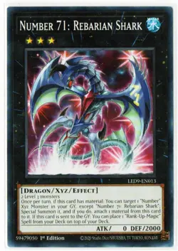 LED9-EN013 NUMBER 71: REBARIAN SHARK COMMON 1ST EDITION YuGiOh CARD - Image 1